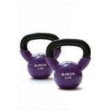 Delta Kettlebell 2 Kg × 2’li Set | Döküm Ağırlık Vinyl Kaplı Dambıl Evde Spor Squat Çaydanlık Dumbbell