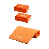 Delta Konfor Zemin Taşıma Askılı 15 mm Pilates Minderi Yoga Matı 2 Adet Yoga Blok Çiftli Yoga Bloğu