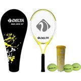 Delta Max Joys 19 Inç Çocuk Tenis Raketi + Çantası + Vakumlu Tüpte 3 Adet Tenis Maç Topu Seti