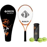Delta Max Joys 23 Inç Çocuk Tenis Raketi + Çantası + Vakumlu Tüpte 3 Adet Tenis Maç Topu Seti