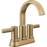 Delta Musluk Albion Centerset Banyo Bataryası, Altın 2 Kulplu Banyo Bataryası, Delta Banyo Lavabo Bataryası, Metal Push-Pop Tahliye Tertibatı, 1.2 GPM Akış Hızı, Şampanya Bronz 25855LF-CZ