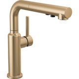Delta Musluk Daneri Pull-Out Mutfak Bataryası, Pull-Out Püskürtücülü Altın Mutfak Bataryaları, Mutfak Lavabo Bataryası, Manyetik Yerleştirme ile Mutfak Lavabo Bataryası, Şampanya Bronz 16879-CZ-DST