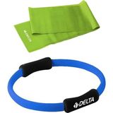 Delta Pilates Egzersiz Çemberi, 120X15 cm Jimnastik Pilates Bandı Lastiği 2li Plates Seti - Yeşil - 120 x 15 cm