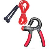 Delta Pilates Seti 10-40Kg Sertlik Ayarlanabilir Dirençli El Yayı & Atlama İpi Siyah Kırmızı