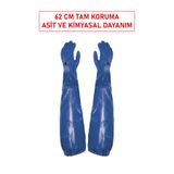 Delta Plus Deltaplus Petro766 Yüksek Kavrama Kimyasal ve Asit Dayanımlı PVS İş Eldiveni 62 cm Uzun Koruma