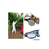 Delta Plus M6400 A2 Tarım ilaçlama İçin Yarım Yüz Gaz Maskesi (Filtre İle Beraber) + Goggle Gözlük