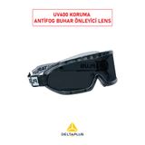 Delta Plus Tam Kapalı Havalandırmalı Antifog Füme Lens Bisikletçi Gözlüğü AM-AS-UV400 Koruyucu