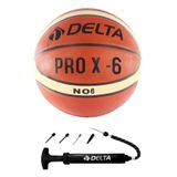 Delta Pompa dahildir Pro X Deluxe Kauçuk 6 Numara Basketbol Topu + Top Pompası 6 Numara Kahverengi