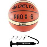 Delta Pro X Deluxe Kauçuk 6 Numara Basketbol Topu Turuncu - Beyaz Renk ile Üstün Performans