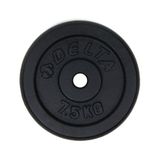 Delta Unisex Dura-strong Döküm Plaka Çiftli 7, 5 kg 7, 5 kg x 2 Adet Plaka, Siyah, Tek Beden