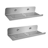 DELTAHOME Paslanmaz Çelik 2 Adet 24CM Banyo Duş Rafı Vidalı Montaj Model: München Renksiz