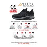 De'Lujo de LUJO. ORION S1S YAZLIK İŞ AYAKKABISI FIBERGLASS BURUN KEVLAR ARA TABAN SİYAH-GRİ TRİKO