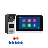 Delura Kablosuz Kapı Zili 7 Inç Kablosuz Görüntülü Kapı Interkom Rfıd Kart 1080 P Monitör Kablolu Wifi Açık Kamera Ev Okul Ofis İçin Ev �