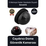 Deluxe 5 Metre Harekete Duyarlı Pilli Yanıp Sönen Kırmızı Işıklı Caydırıcı Dome Güvenlik Kamerası