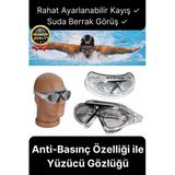 Deluxe Ayarlanabilir Kayış Deniz Havuz Su Geçirmez Plastik Antifog Kutulu Yetişkin Yüzücü Gözlüğü
