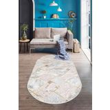 Delüxe Halı Vizon Gri Saçaksız Oval Halı Yeni Kabartmalı Model Salon Halısı