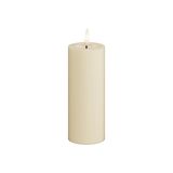 Deluxe Homeart İç Mekan Alevsiz LED Mum - Krem - Real Flame™ Teknolojili - Akülü Mum (5 x 12,5 cm)