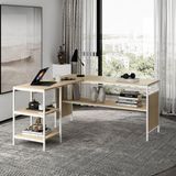 Deluxe Köşe Çalışma Masası - 150X60 - Beyaz - Safir Meşe
