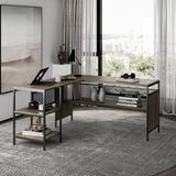 Deluxe Köşe Çalışma Masası - 150X60 - Kahverengi