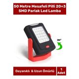 Deluxe Seri Sert Plastik Beyaz Işık 50 Metre Mesafeli Pilli 20+3 SMD Parlak Led Lamba