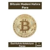 Deluxe Series Kutulu Hediyelik Kripto Hatıra Koleksiyon Bitcoin Madeni Para Altın Rengi 1 Adet