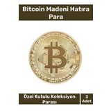 Deluxe Series Kutulu Hediyelik Kripto Hatıra Koleksiyon Bitcoin Madeni Para Altın Rengi 3 Adet