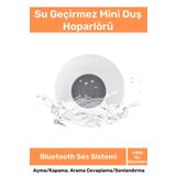 Deluxe Serisi Vantuzlu Su Geçirmez Şarjlı Mini Bluetooth Özellikli Beyaz Duş Kamp Sahil Hoparlörü