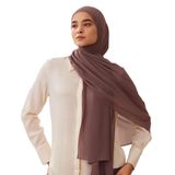 Deluxe Şifon Şal | Kaliteli ve Dayanıklı Şifon Kumaş – Şıklık ve Konfor Bir Arada (Gül Kahve)