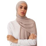 Deluxe Şifon Şal | Kaliteli ve Dayanıklı Şifon Kumaş – Şıklık ve Konfor Bir Arada (Vizon)