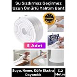 Deluxe Su Geçirmez Sızdırmaz Dayanıklı Lavabo Pvc Yağ Kenar Küf Önleyici 3.2m 5 Adet Izolasyon Bant - Çift Yönlü