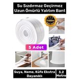 Deluxe Su Geçirmez Sızdırmaz Dayanıklı Lavabo Pvc Yağ Kenar Küf Önleyici 3.2m 5 Adet İzolasyon Bant