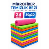 Delvos 24 Adet Mikrofiber Mutfak Temizlik Bezi Sihirli Temizlik Bezi, Temizleme Bezi, 30x30cm