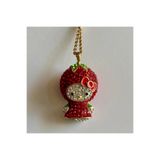 Dem Accessory Hello Kitty Strawberry Kolye - Çelik Çilek Figürlü Kadın Kolyesi