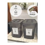 Dem Home 2'li Antrasit Deterjan Kutusu Saklama Kabı 5.5 Litre Renkli Ve Beyaz Deterjan Kutusu