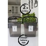 Dem Home 2li Jumbo Boy 6 Litre Deterjan Saklama Kabı Deterjan Kutusu 6 Lt
