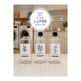 Dem Home 3 ADET Şeffaf Cam Görünümlü Plastik Detarjan Şişe Seti 1 Litre