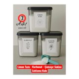 Dem Home 3' Lü Antrasit Deterjan Saklama Kabı 2000 Ml Karbonat Ve Çamaşır Sodası, Limon Tuzu Kutusu