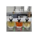 Dem Home 3 lü Cam Yağdanlık 125 ml Sirke ,Limon, Yağ Şişesi - Yağdanlık, Sirkelik, Limonluk