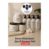 Dem Home Beyaz Banyo & Mutfak Şişe - Kavanoz Seti 500 ml - Plastik Şişe ve Kavanoz Seti 7 li set