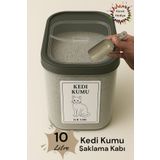 Dem Home Kedi Kumu Saklama Kabı 10 Litre Şeffaf Renk Saklama Kabı 10 Lt