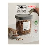 Dem Home Kedi Maması Saklama Kabı 5,5 Litre Antrasit Renk Plastik Düzenleyici Saklama Kabı Click Kapaklı
