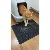 Dem Home Silikon Havuzlu Mama ve Kum Matı Yıkanabilir Kedi Tuvaleti Önü Kedi Kumu Paspası 42x30