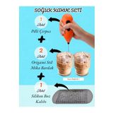 Dem Home Soğuk Kahve Çırpıcı - Pilli Çırpıcı + 2 Origami Stil Bardak + Silikon Buz Kalıbı