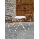 Demar Forge 5503 Katlanır Sandalye Masif Doğal Kayın Ahşap & Katlanır Masa Yuvarlak Metal Tabla Takımı - 2 / 60