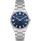 DEMARİ Demari Erkek Kol Saati Quartz Mekanizma Gümüş Çelik Kordon Lacivert Kadran Tarih Göstergeli – DM-00109G-A3