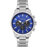 DEMARİ Demari Erkek Kol Saati Quartz Mekanizma Gümüş Çelik Kordon Mavi Kadran – DM-00100G-A3