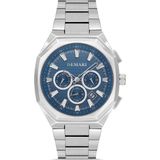 DEMARİ Demari Erkek Kol Saati Quartz Mekanizma Gümüş Çelik Kordon Mavi Kadran Köşeli Kasa Gümüş Detaylı – DM-00106G-A3