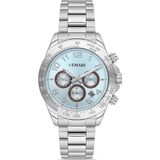 DEMARİ Demari Erkek Kol Saati Quartz Mekanizma Multifunction Çelik Kordon Gök Mavi Kadran Tachymeter Bezel – DM-00108G-A15