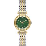DEMARİ Demari Kadın Kol Saati Quartz Mekanizma, Gold Çelik Kordon, Taş Detaylı Gold Kadran, Yuvarlak Kasa DM-00111L-D10 - Yeşil