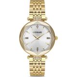 DEMARİ Demari Kadın Kol Saati Quartz Mekanizma, Gümüş Çelik Kordon, Taş Detaylı Gümüş Kadran DM-00104L-B1